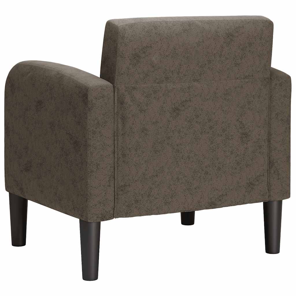 Sofa fotelja s naslonima za ruke tamnosiva 54 cm umjetna koža