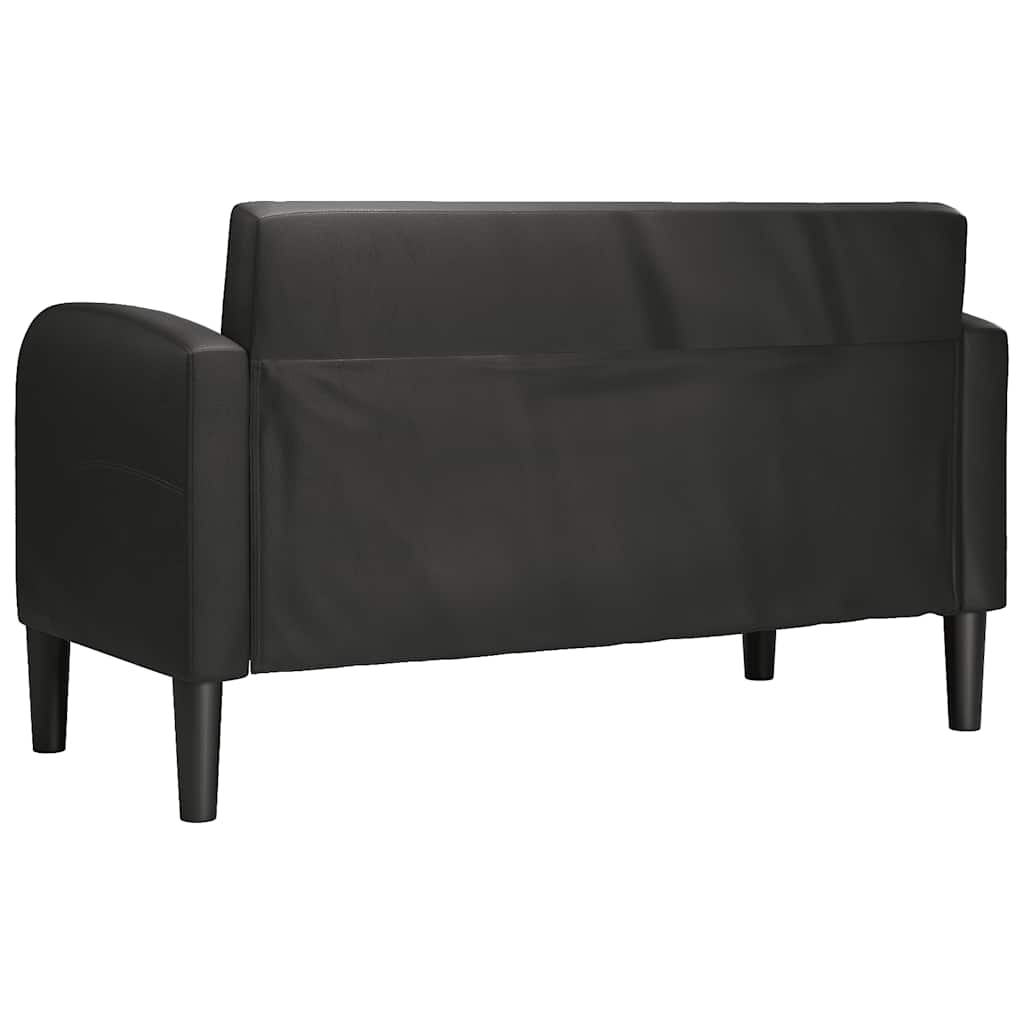 Sofa za dvije osobe crna 110 cm umjetna koža