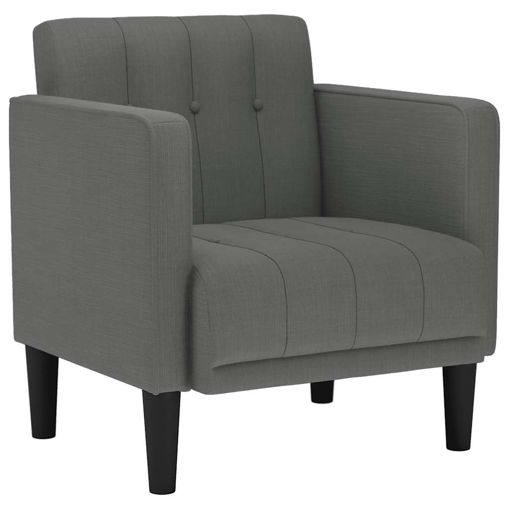 Sofa s naslonima za ruke tamno siva 53 cm tkanina