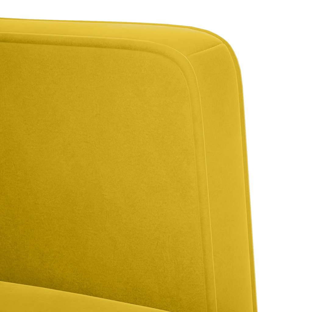 Sofa fotelja s naslonima za ruke žuta 53 cm baršunasta