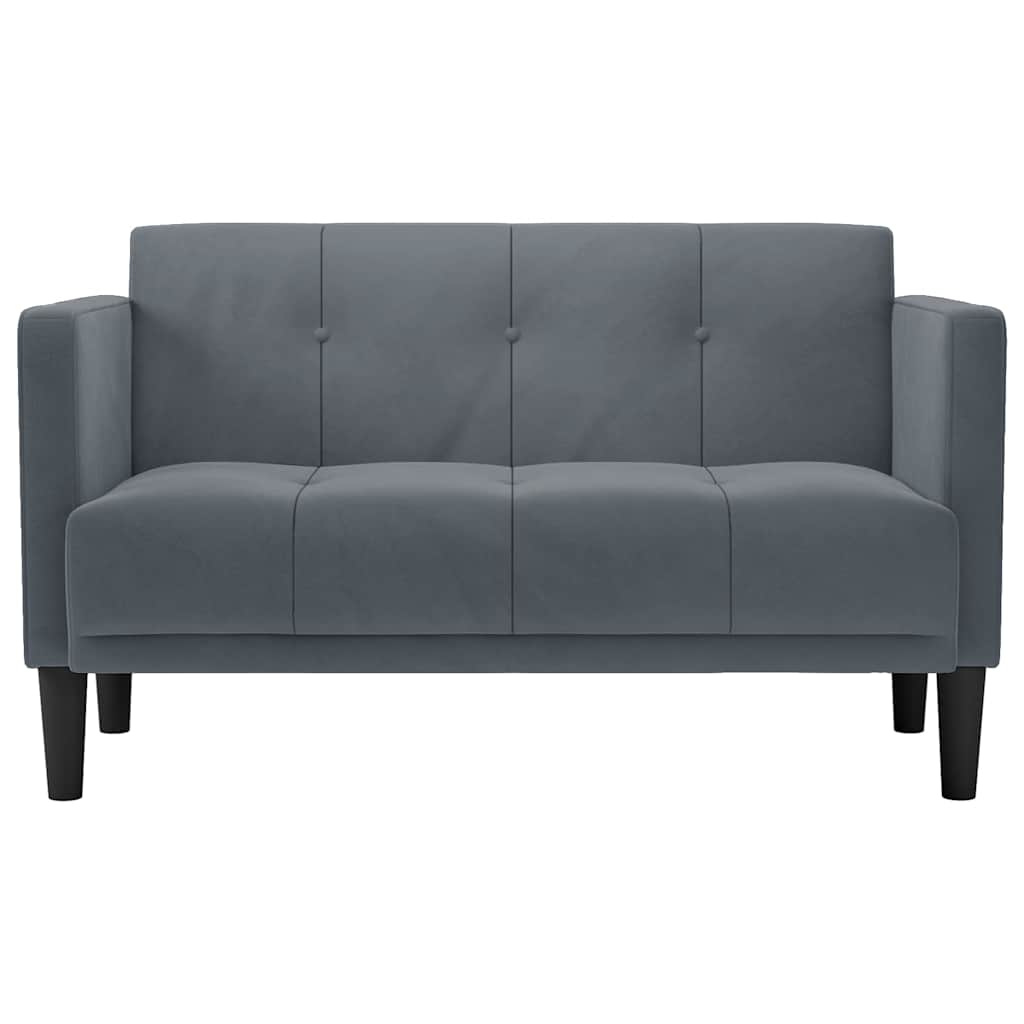 Dvosjed tamno sivi 111 cm baršun