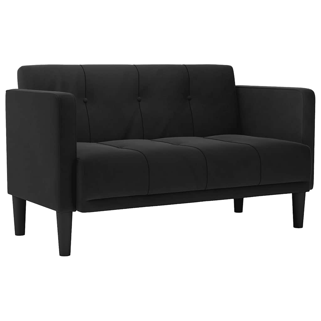 Dvosjed crni 111 cm baršun