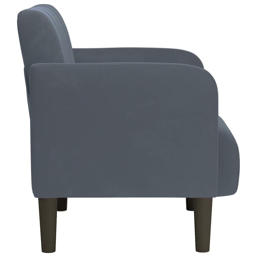 Sofa s naslonima za ruke tamno siva 54 cm baršunasta