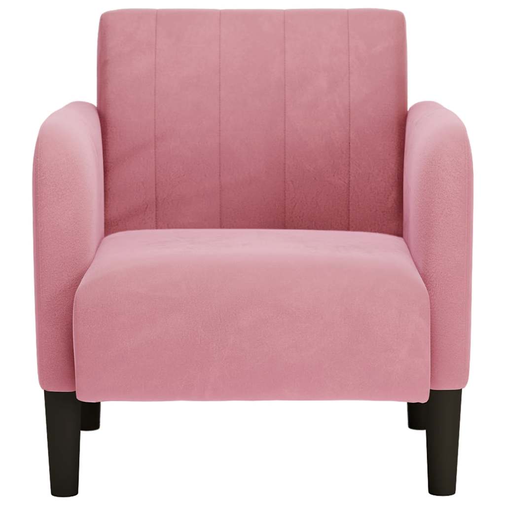 Sofa s naslonima za ruke, ružičasta, 54 cm, baršun