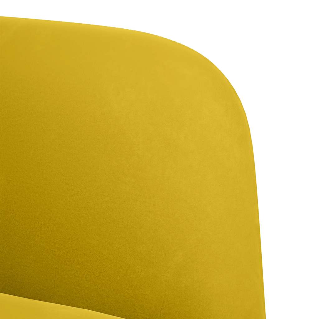 Sofa fotelja s naslonima za ruke žuta 54 cm baršunasta