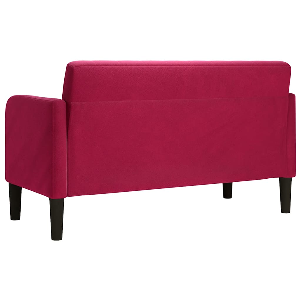 Dvosjed, sofa, vino crvena, 109 cm, baršun