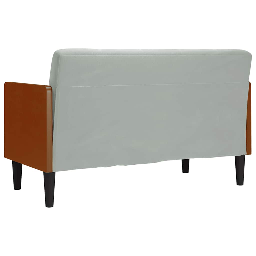 Dvosjed s jastucima, svijetlo sivi, 110 cm, baršun