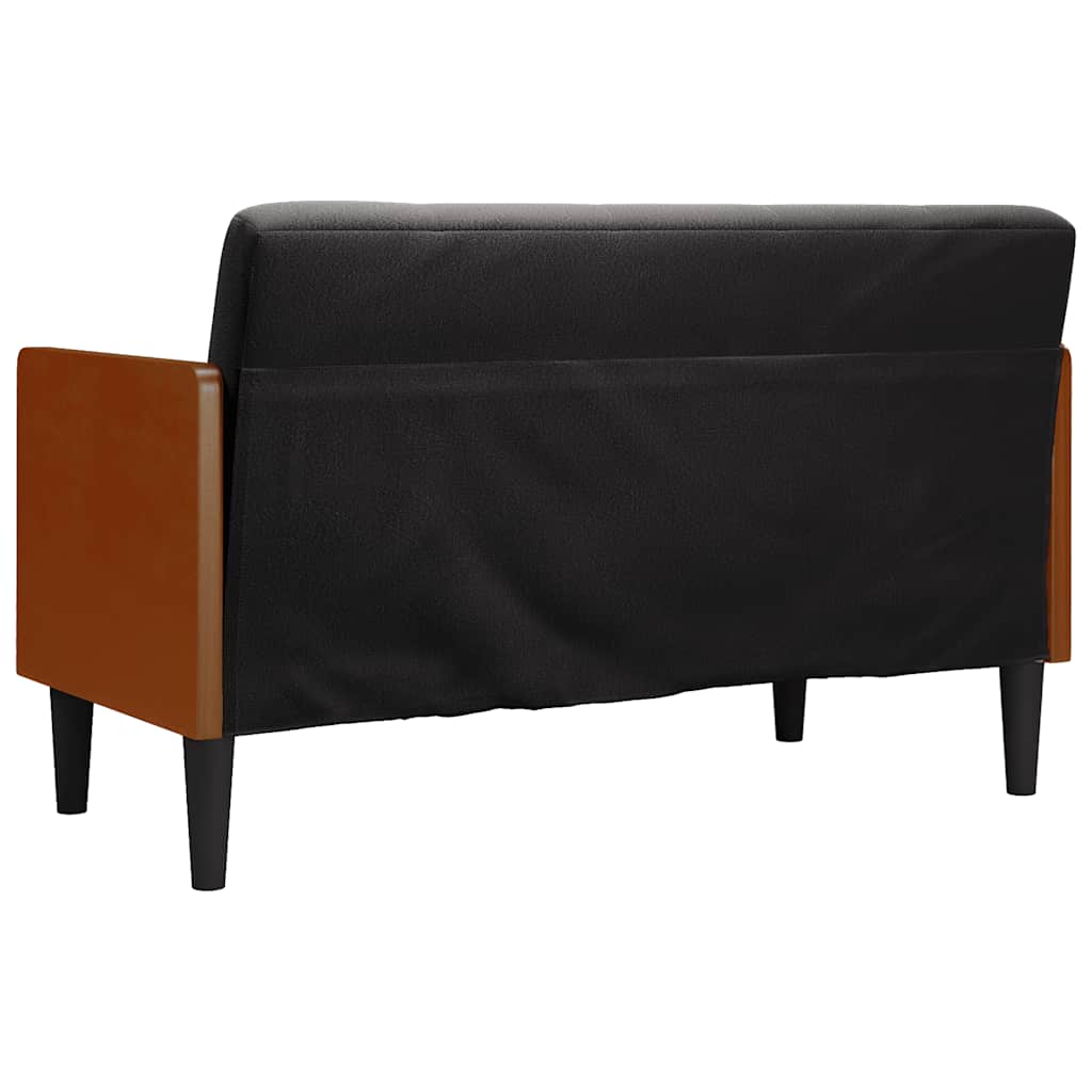 Dvosjed s jastucima, crni, 110 cm, baršun