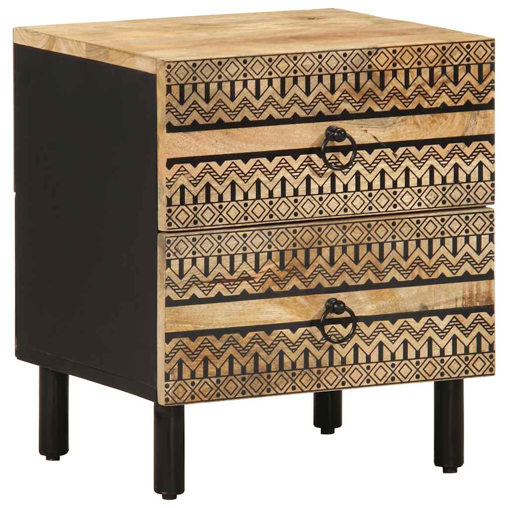 Krevetni ormarić crni 40x33,5x46 cm Puno grubo drvo Mango