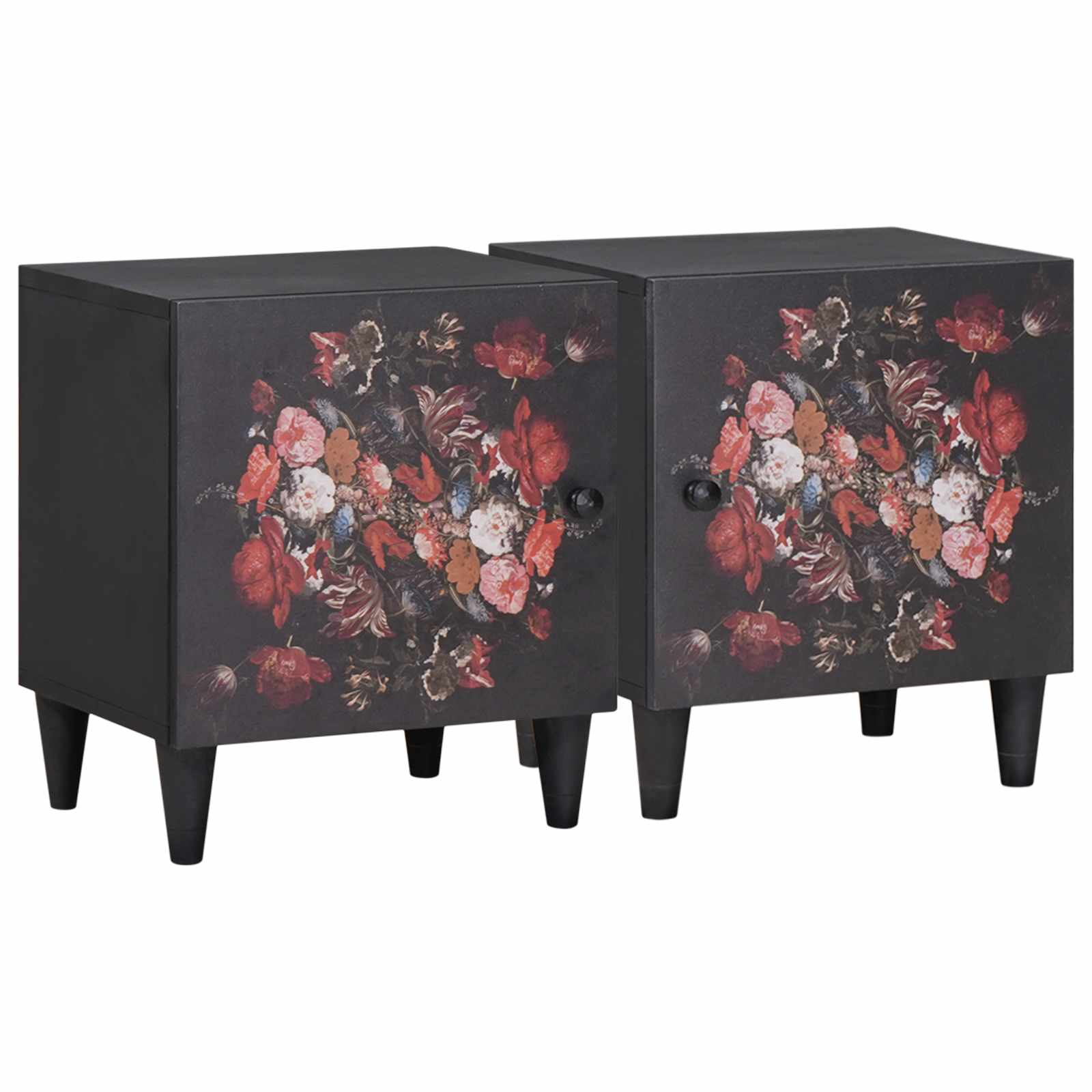 Ormarić s vratima 2 pcs Crna 40 x 33 x 46 cm Čvrsto drvo manga