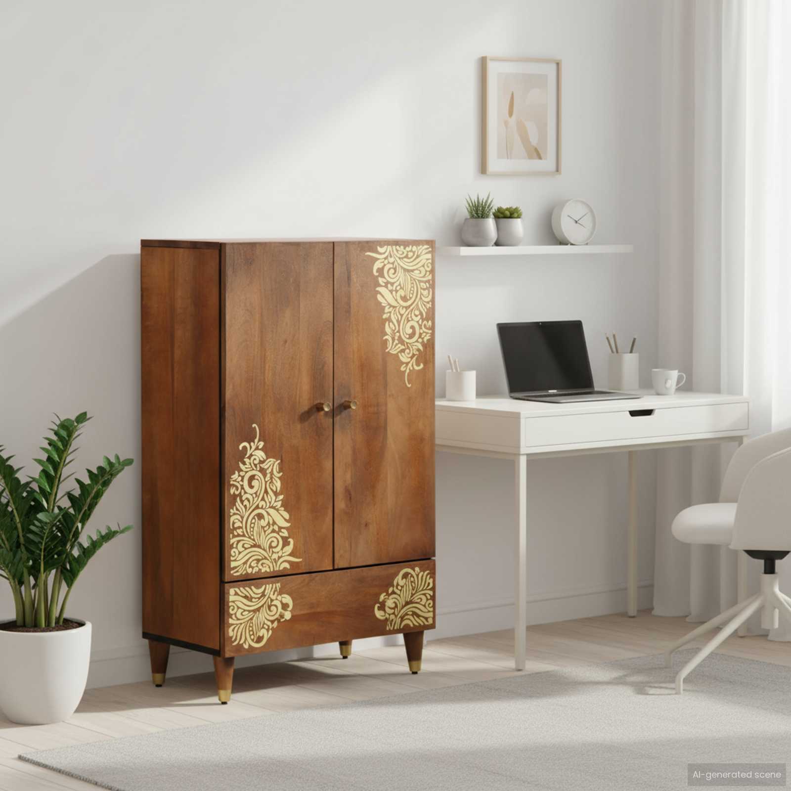 Highboard s ladicama Smeđa 60 x 33 x 100 cm Čvrsto drvo manga