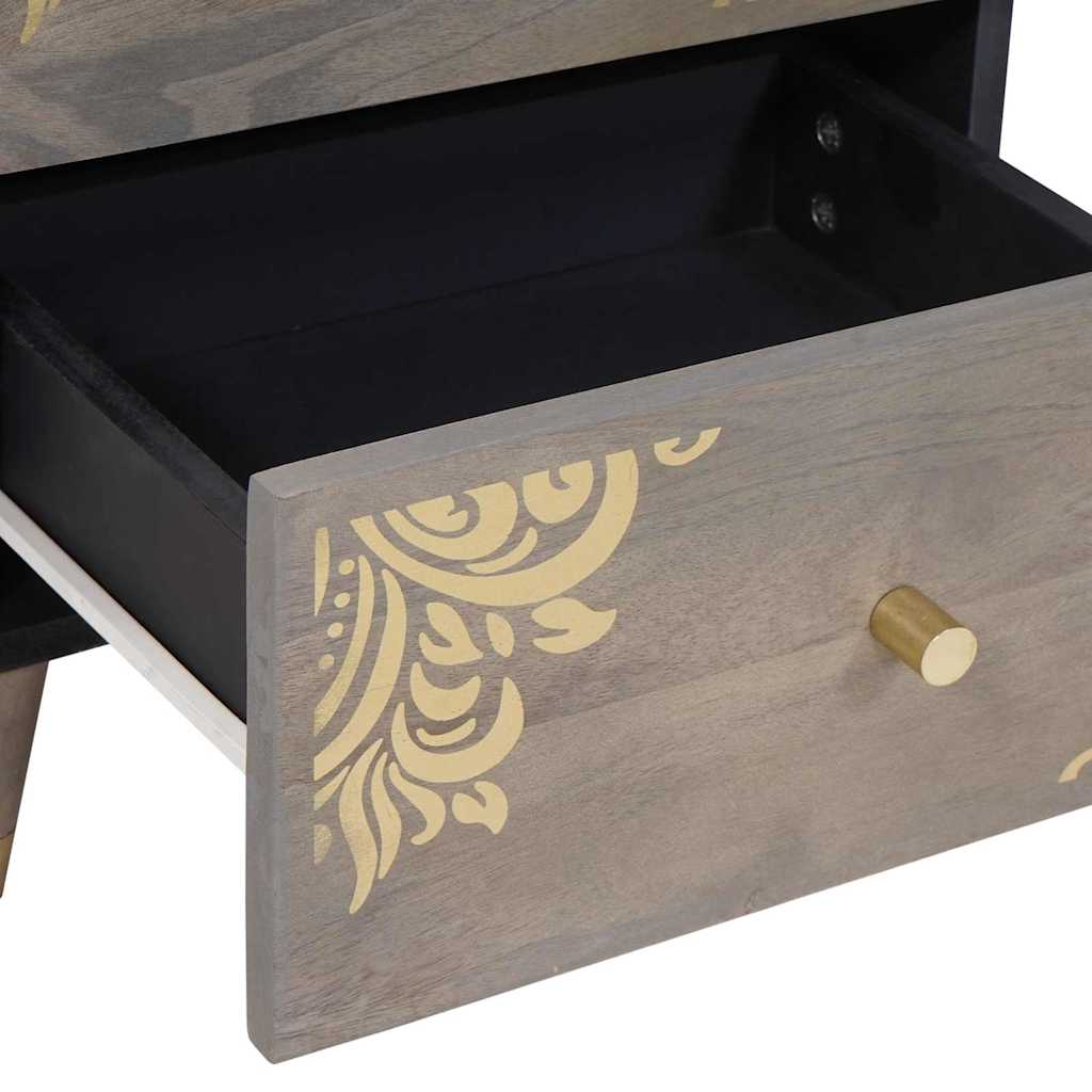 Noćni ormar 2 pcs Siva 40 x 33 x 46 cm Čvrsto drvo manga