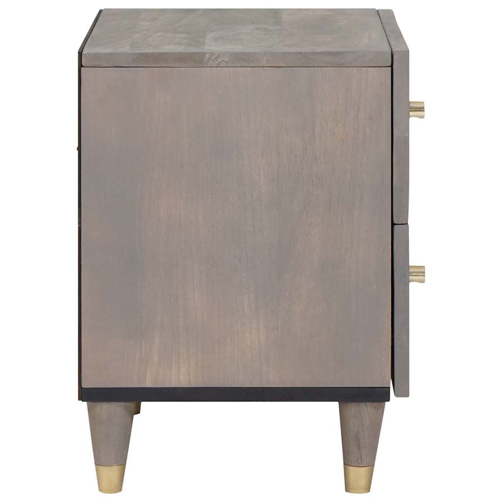 Noćni ormar 2 pcs Siva 40 x 33 x 46 cm Čvrsto drvo manga