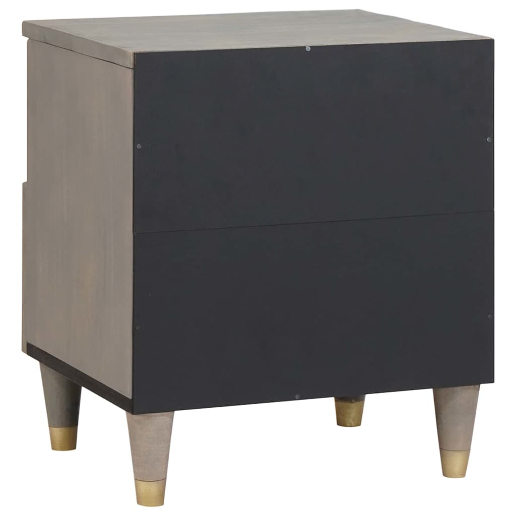 Noćni ormar 2 pcs Siva 40 x 33 x 46 cm Čvrsto drvo manga