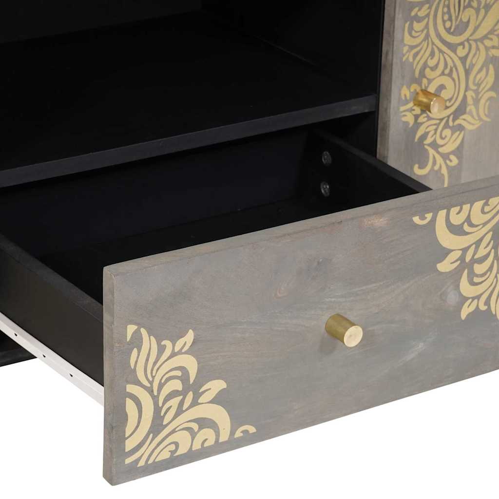 TV ormar s ladicama Siva 105 x 33 x 46 cm Čvrsto drvo manga