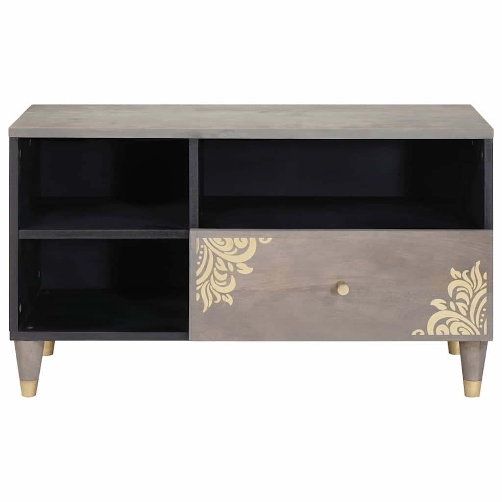 TV ormar s ladicama Siva 80 x 33 x 46 cm Čvrsto drvo manga