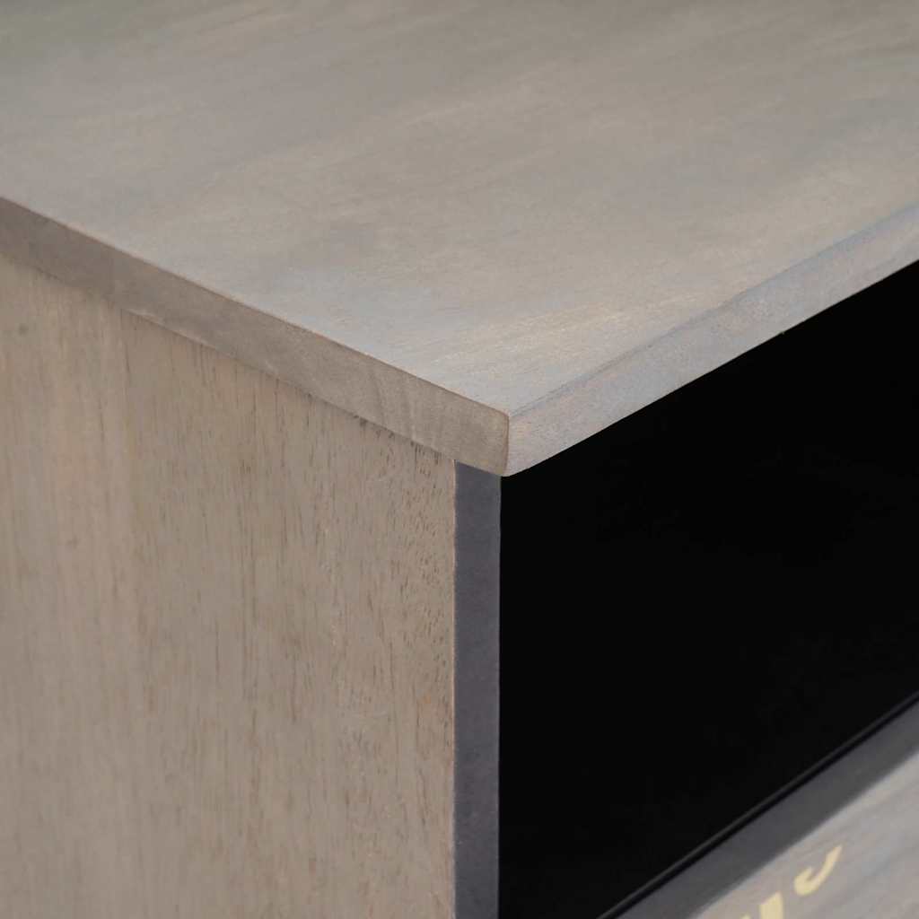 TV ormar s ladicama Siva 100 x 33 x 46 cm Čvrsto drvo manga