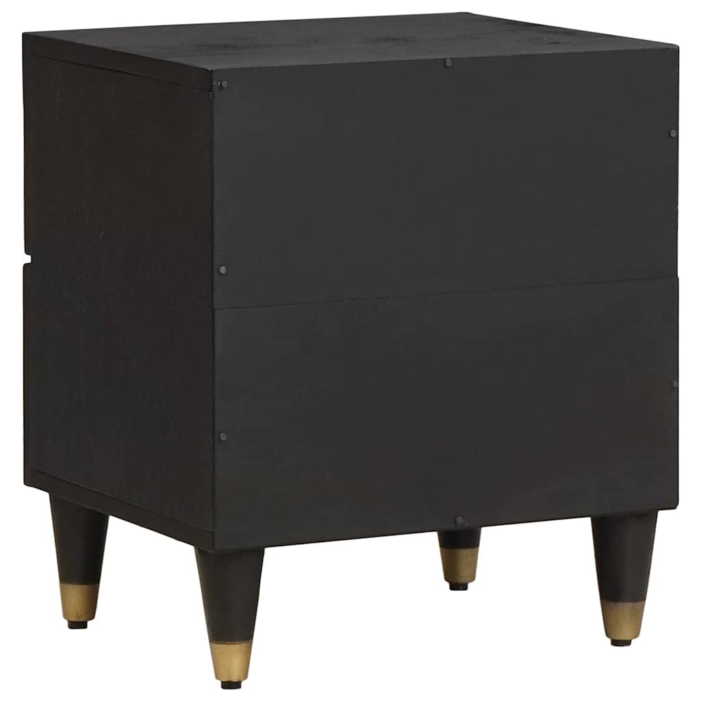 Noćni ormar s ladicama Crna 40 x 33 x 46 cm Čvrsto drvo manga