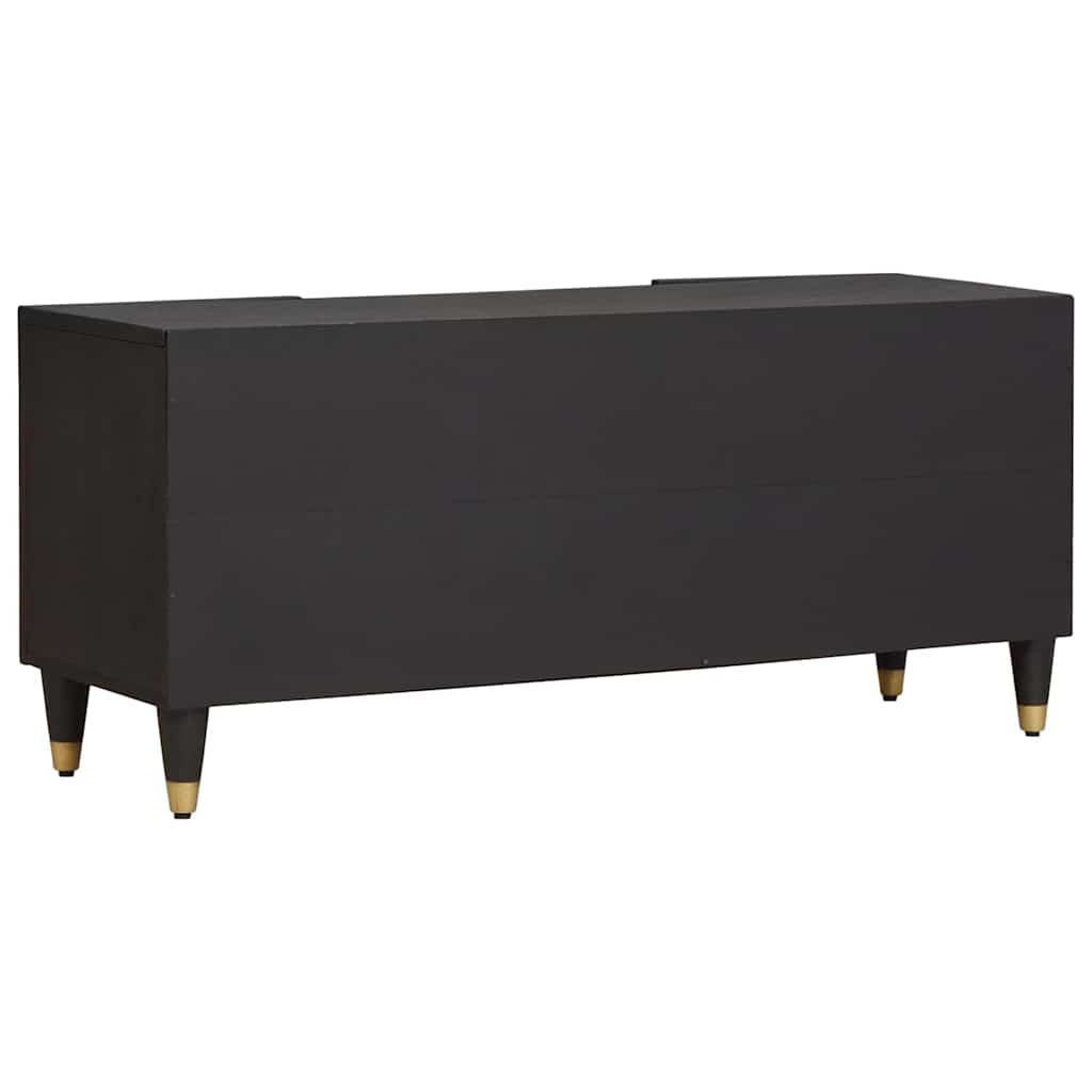 TV ormar s policom Crna 105 x 33 x 46 cm Čvrsto drvo manga