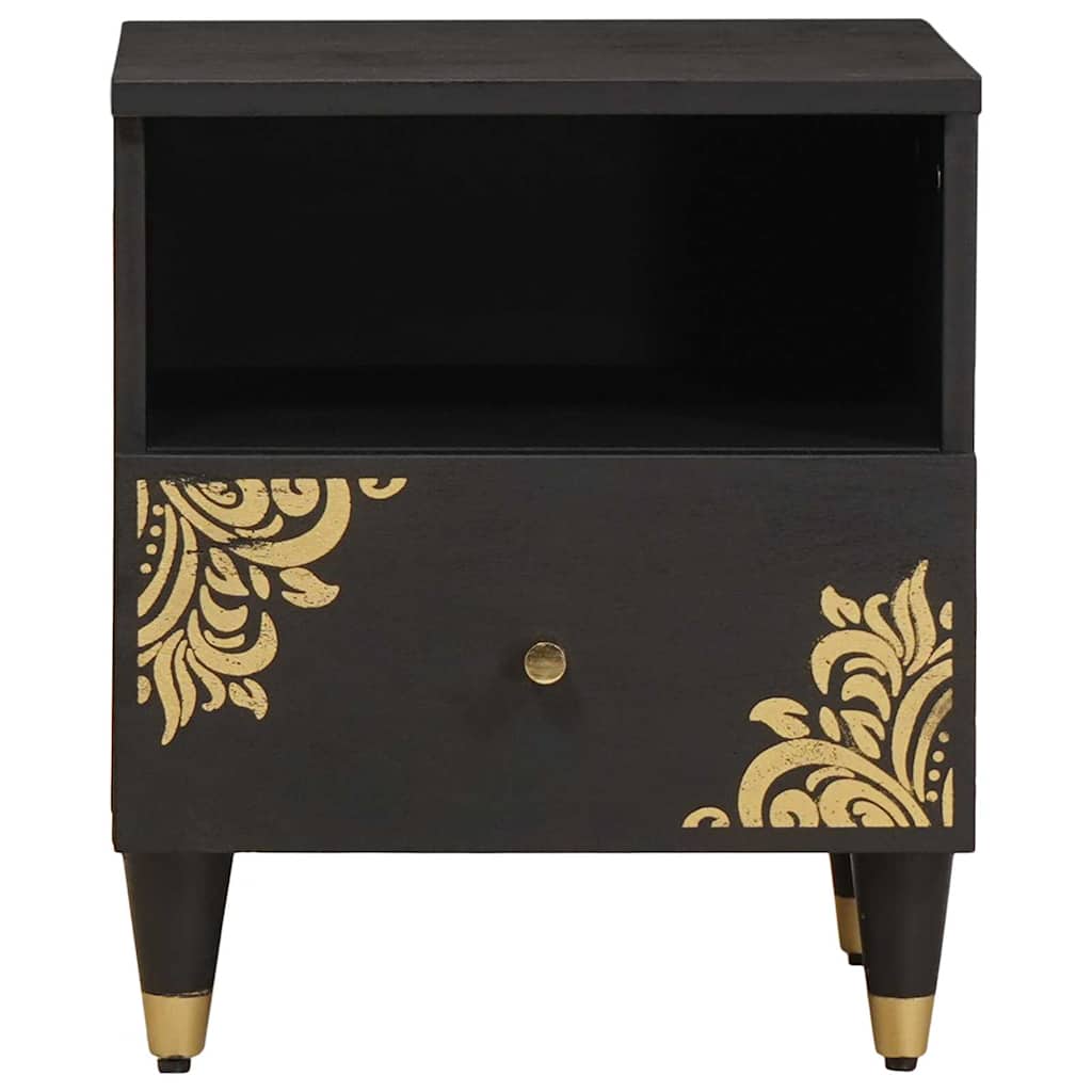 Noćni ormar s ladicama Crna 40 x 33 x 46 cm Čvrsto drvo manga