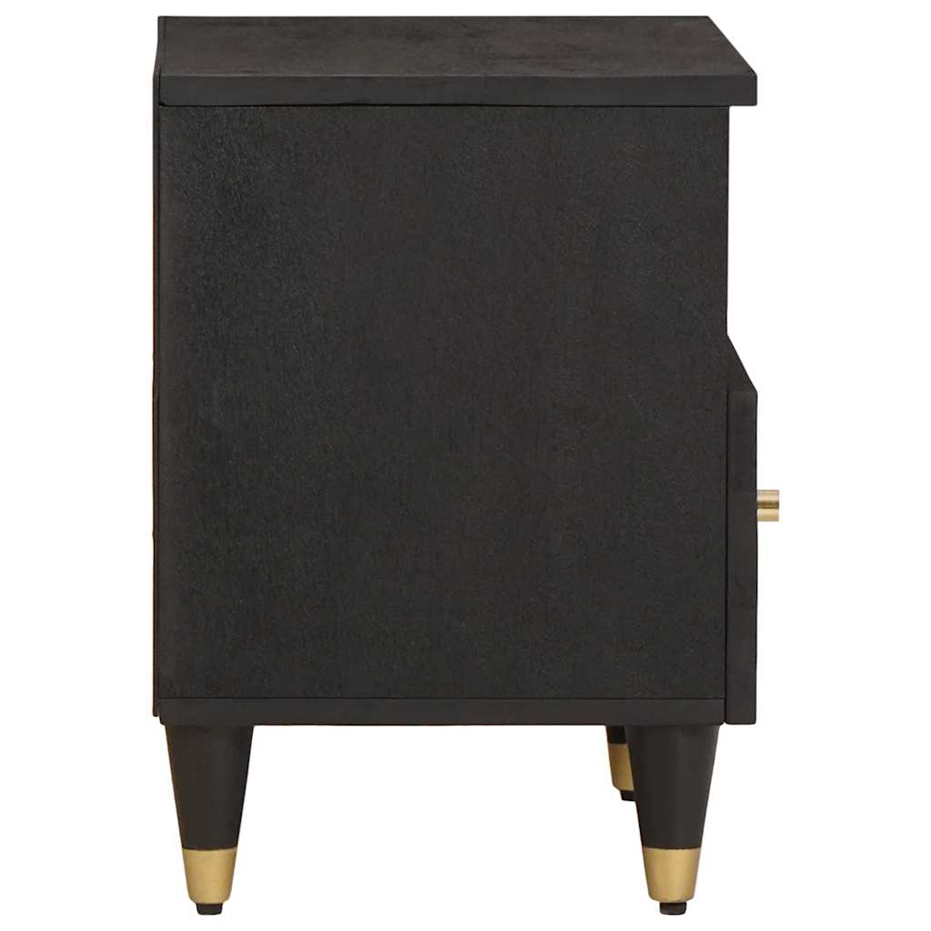 Noćni ormar s ladicama Crna 40 x 33 x 46 cm Čvrsto drvo manga