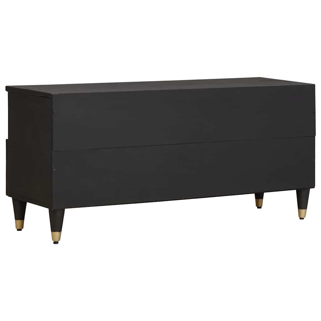 TV ormar s ladicama Crna 100 x 33 x 46 cm Čvrsto drvo manga