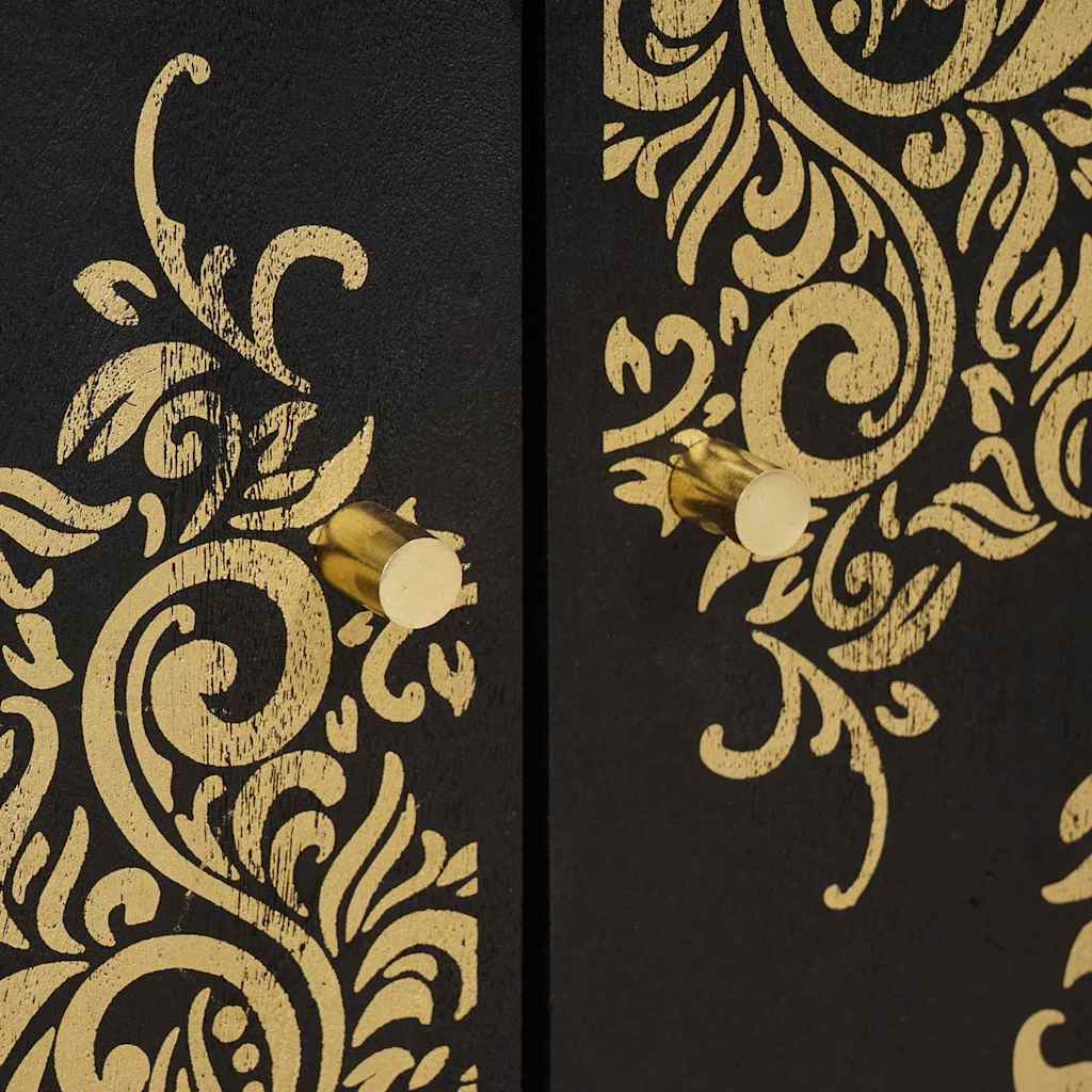 Kreveta s policom Crna 60 x 33 x 75 cm Čvrsto drvo manga