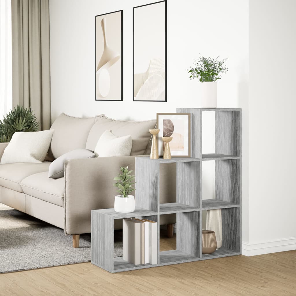 Pregrada / regal za knjige 3 razina sonoma 99x29x99 cm drveni