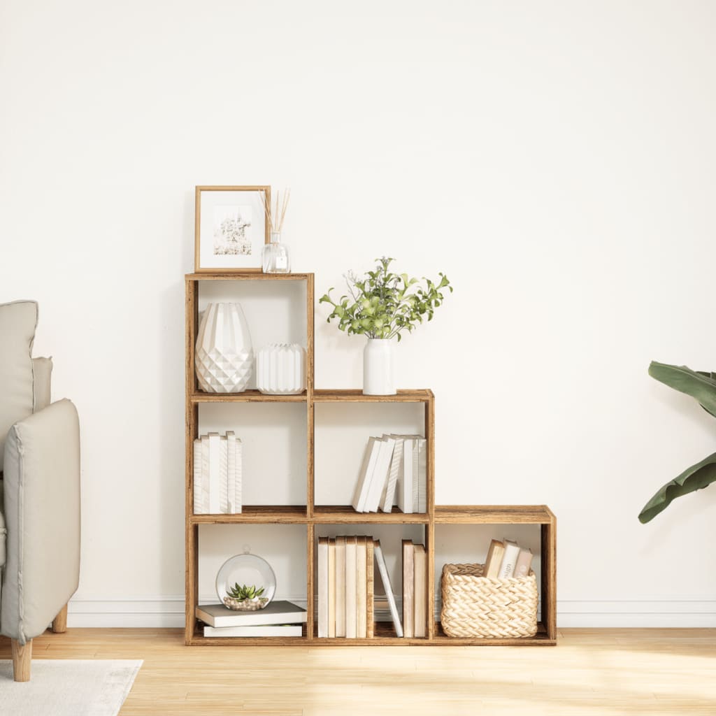 Pregrada / regal za knjige 3 razina boja drva 99x29x99cm drveni
