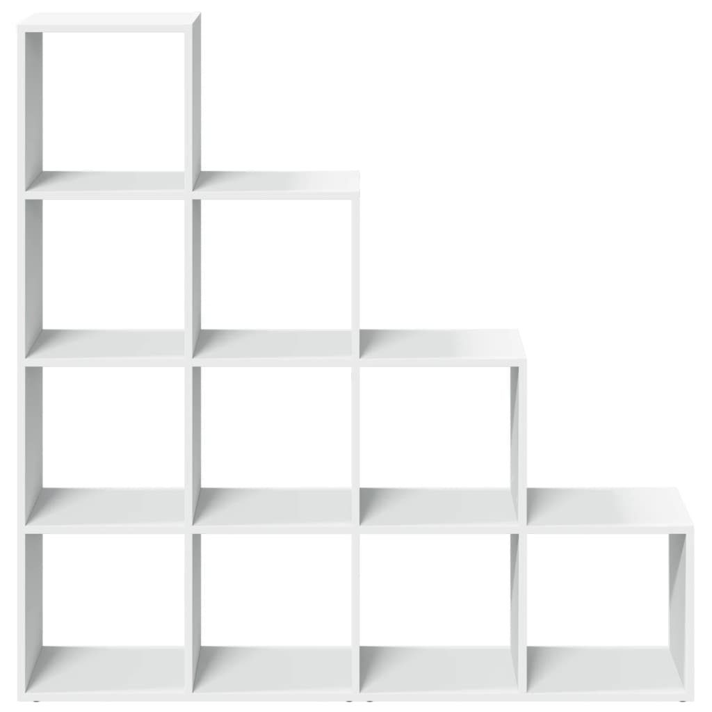 Pregrada za knjige 4 razine bijeli 131,5x29x131,5 cm drvena