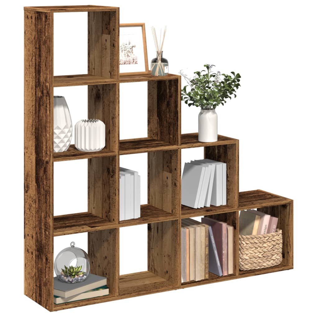 Sobna pregrada/regal za knjige 4 razina 131,5x29x131,5cm drveni