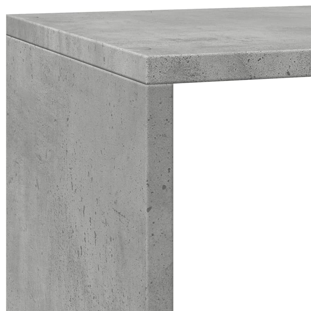 Pregrada/regal za knjige 3 razine sivi 137,5x29x103,5 cm drveni