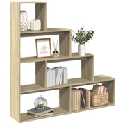 Pregrada/regal za knjige 4 razina hrast 143,5x29x143,5cm drveni