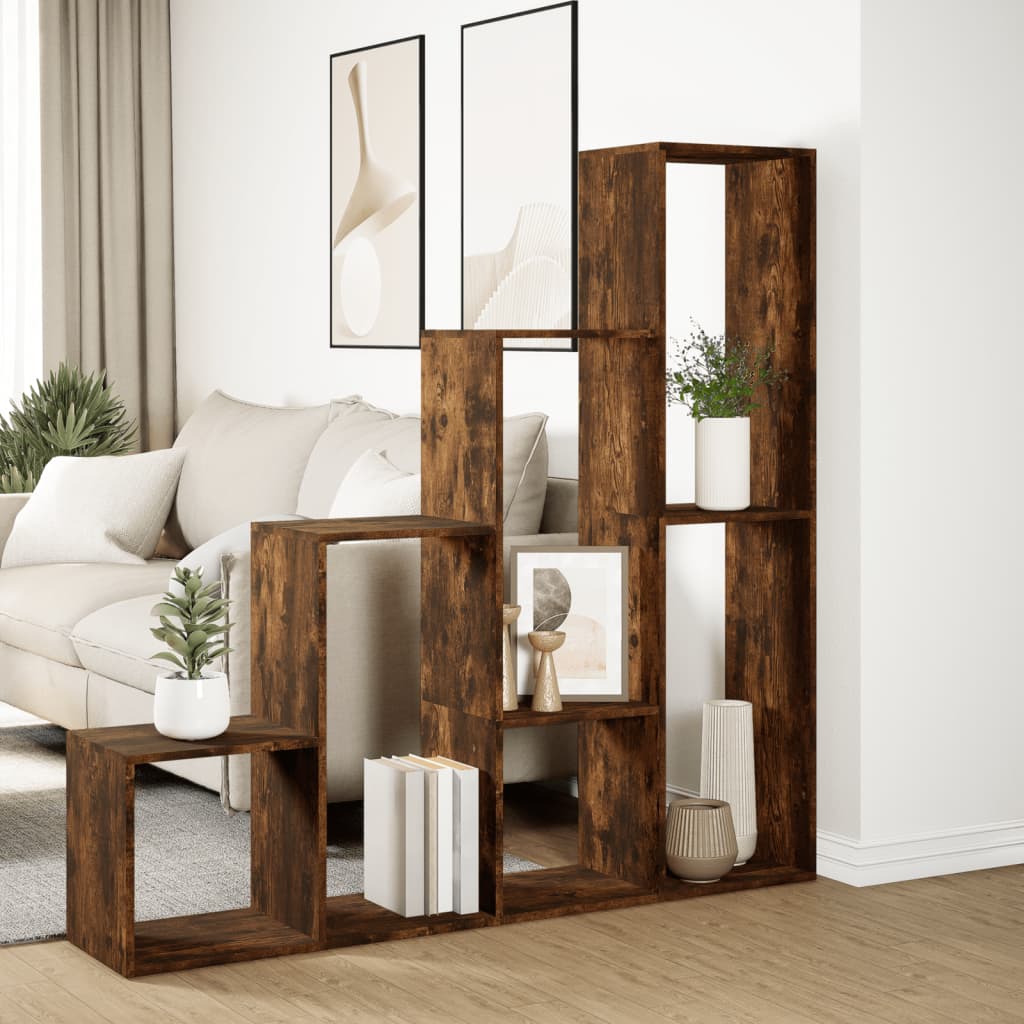 Pregrada/regal za knjige 4 razina hrast 143,5x29x143,5cm drveni
