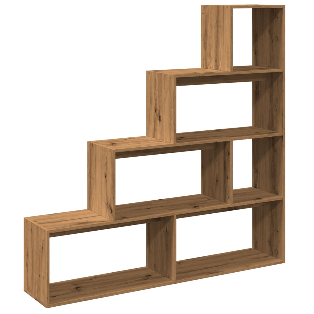 Pregrada/regal za knjige 4 razina hrast 143,5x29x143,5cm drveni