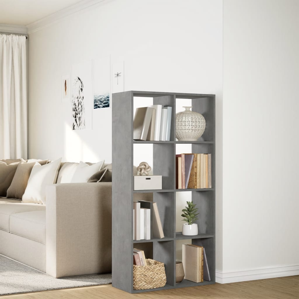 Sobna pregrada / regal za knjige sivi 69,5x29x137,5 cm drveni