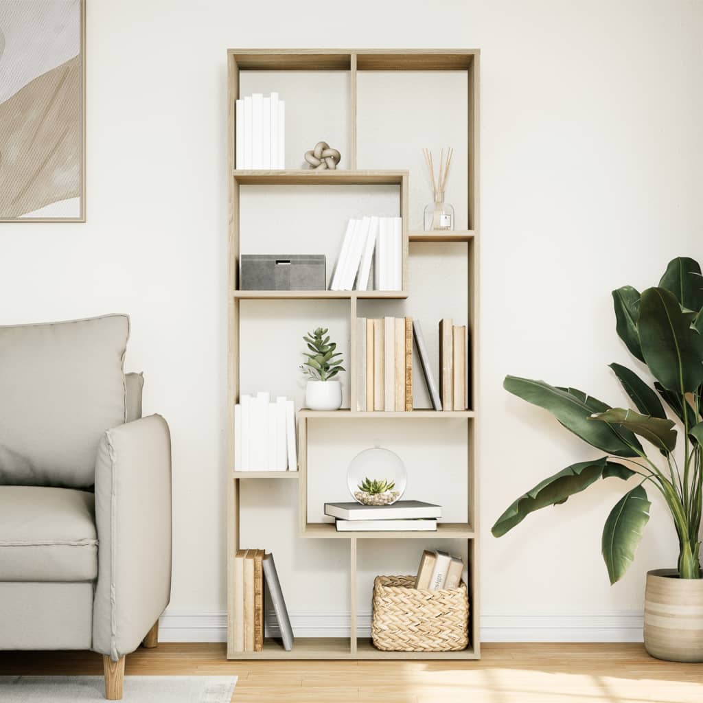 Pregrada / regal za knjige boja hrasta 67x25x161,5 cm drveni