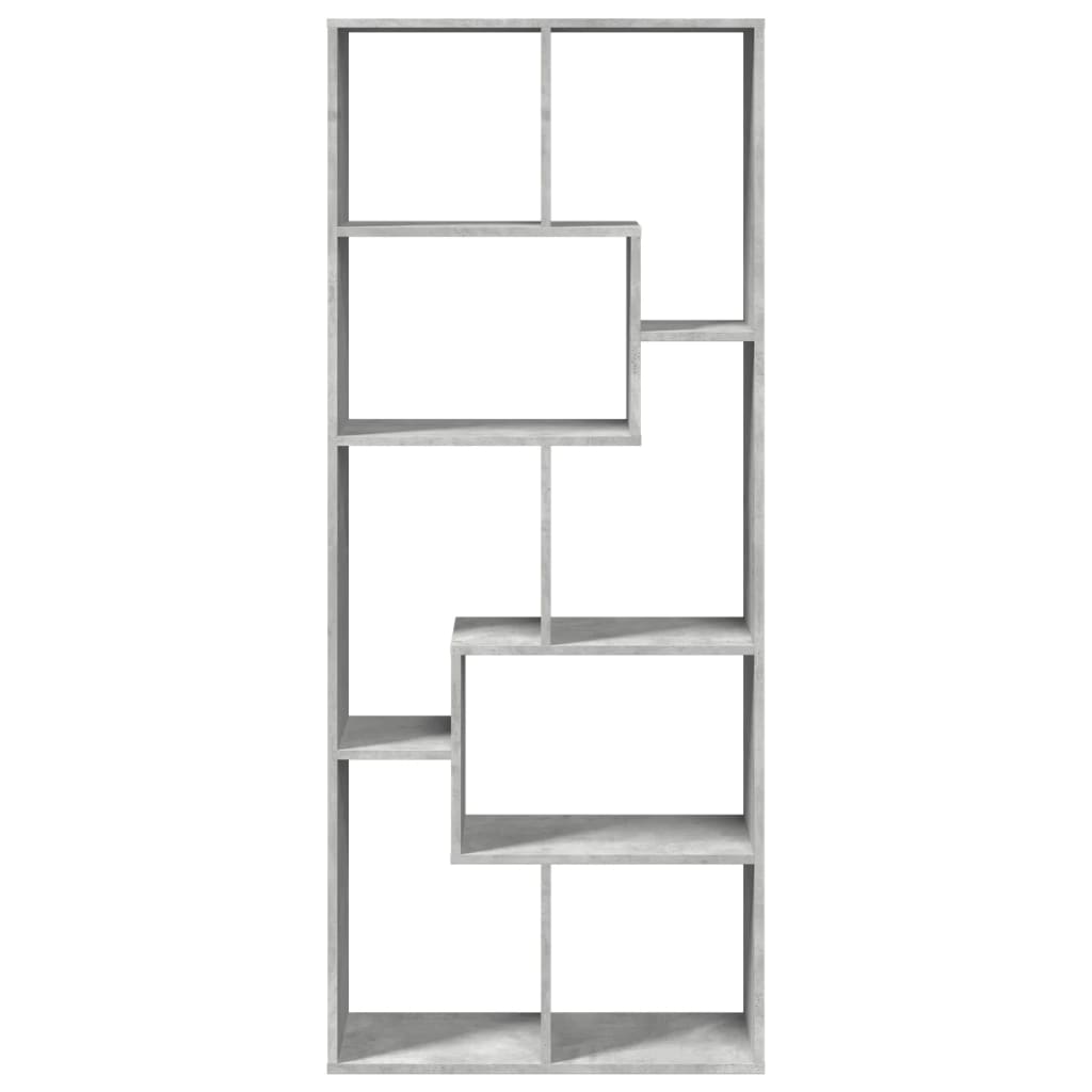 Sobna pregrada / regal za knjige sivi 67 x 25 x 161,5 cm drveni