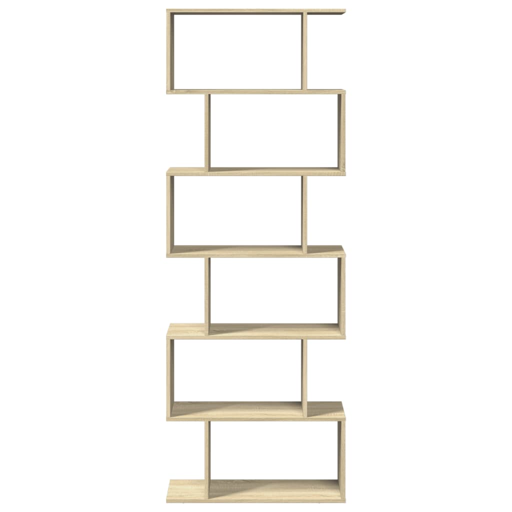 Pregrada / regal za knjige 6 razina hrast 70x24x193 cm drveni