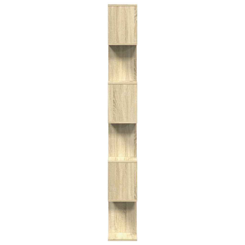 Pregrada / regal za knjige 6 razina hrast 70x24x193 cm drveni