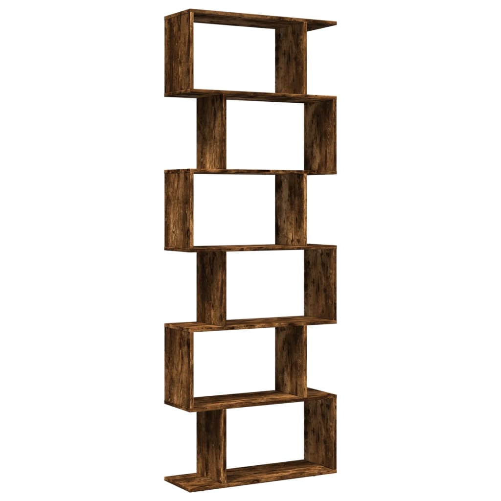 Pregrada / regal za knjige 6 razina hrast 70x24x193 cm drveni