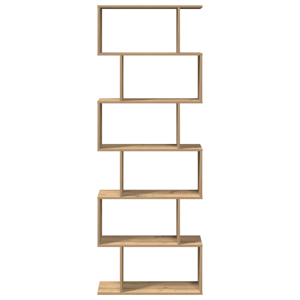 Pregrada / regal za knjige 6 razina hrast 70x24x193 cm drveni