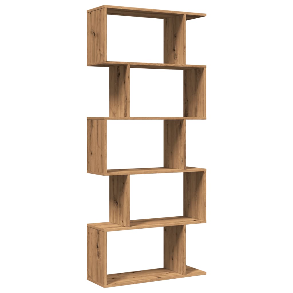 Pregrada / regal za knjige 5 razina hrast 70x24x161 cm drveni