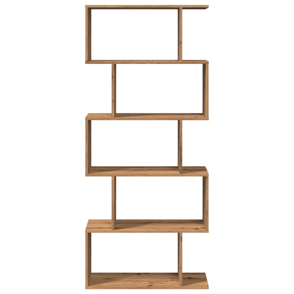 Pregrada / regal za knjige 5 razina hrast 70x24x161 cm drveni