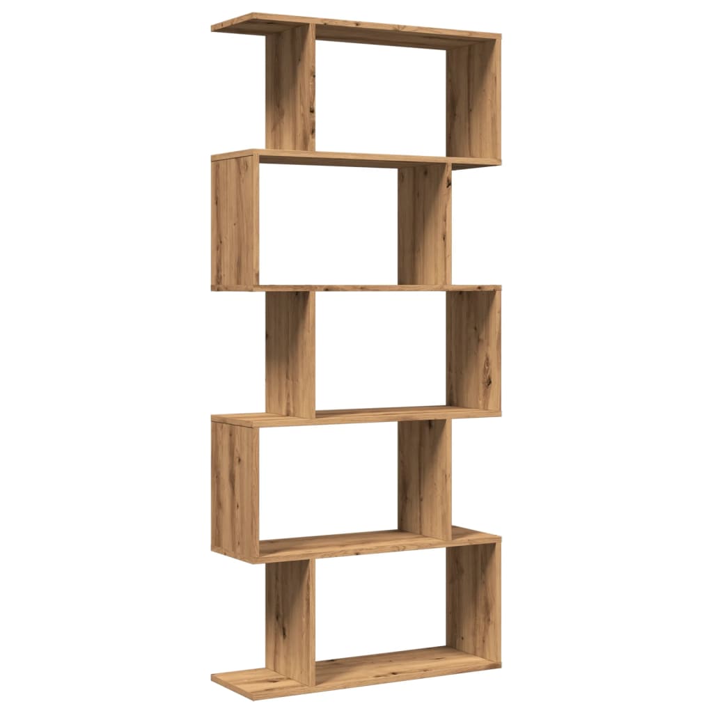 Pregrada / regal za knjige 5 razina hrast 70x24x161 cm drveni