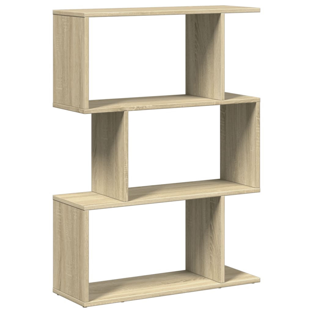 Pregrada / regal za knjige 3 razina hrast 70x24x97 cm drveni