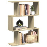 Pregrada / regal za knjige 3 razina hrast 70x24x97 cm drveni