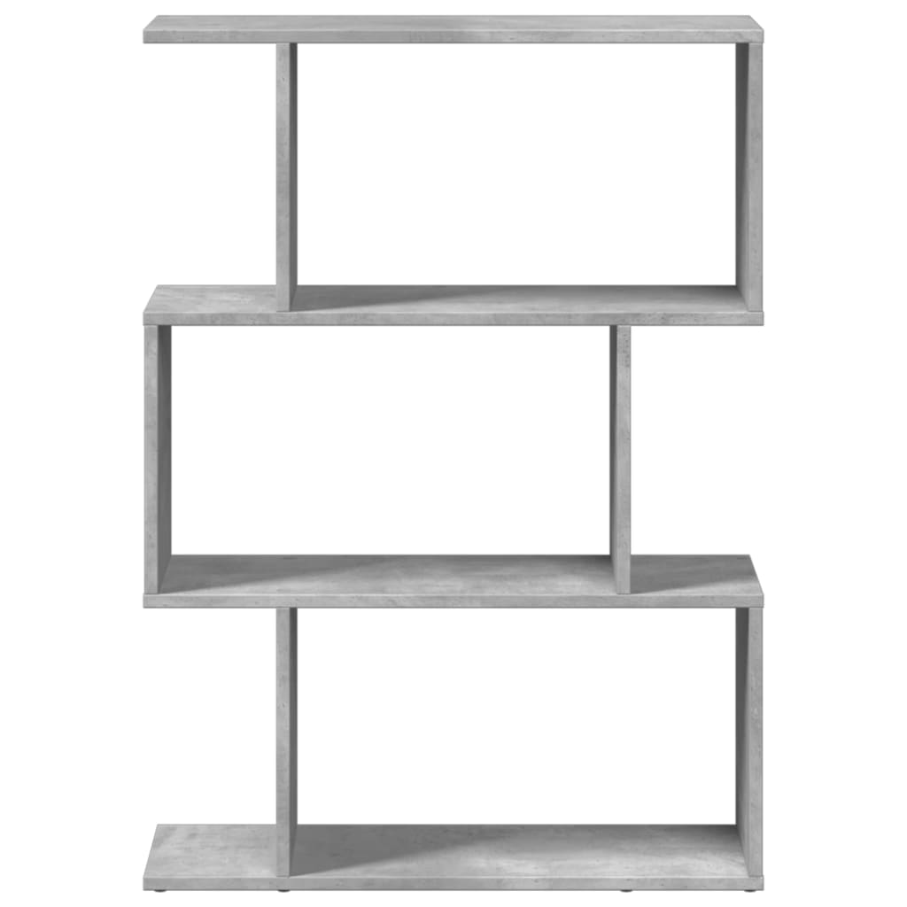 Pregrada / regal za knjige 3 razina sivi 70x24x97 cm drveni
