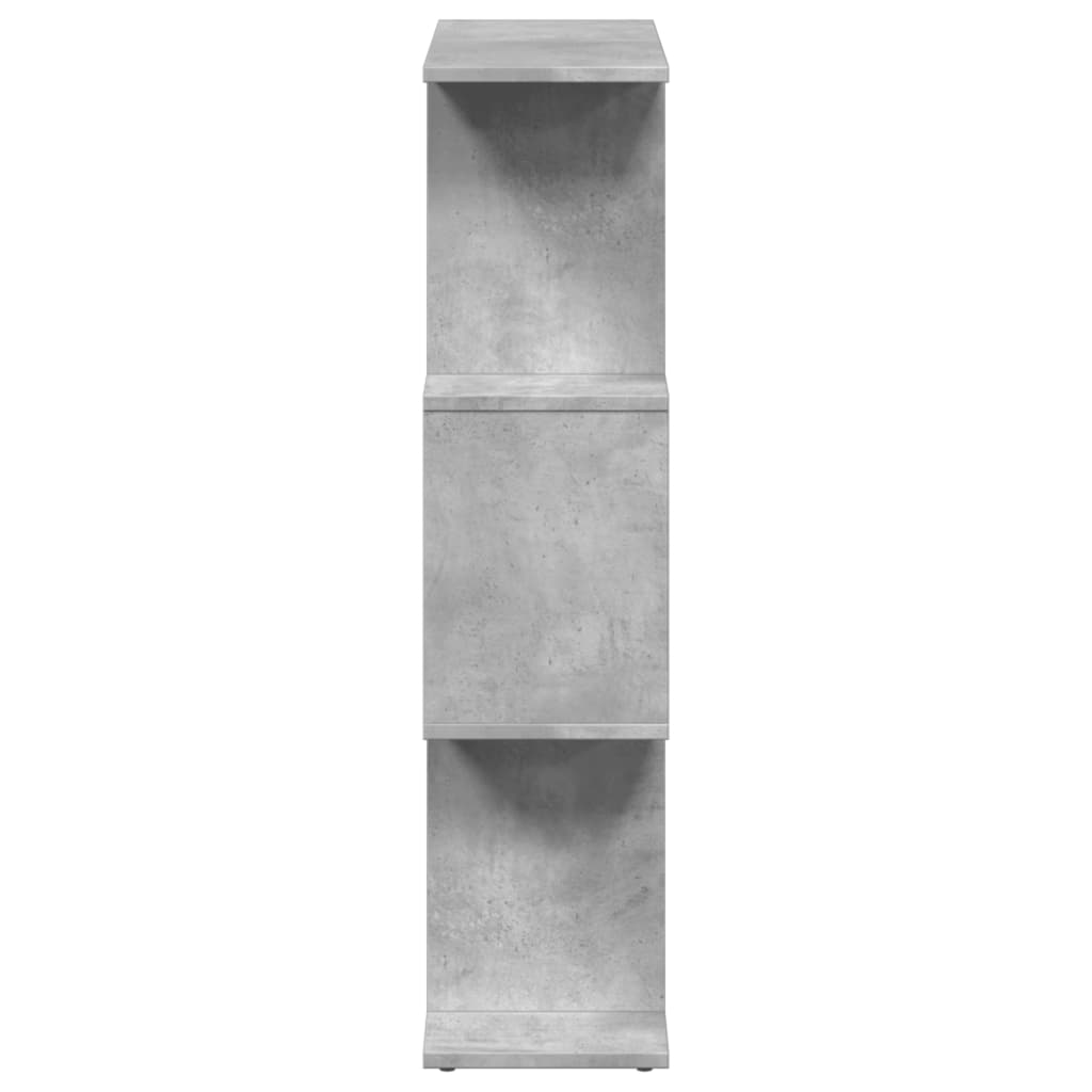 Pregrada / regal za knjige 3 razina sivi 70x24x97 cm drveni