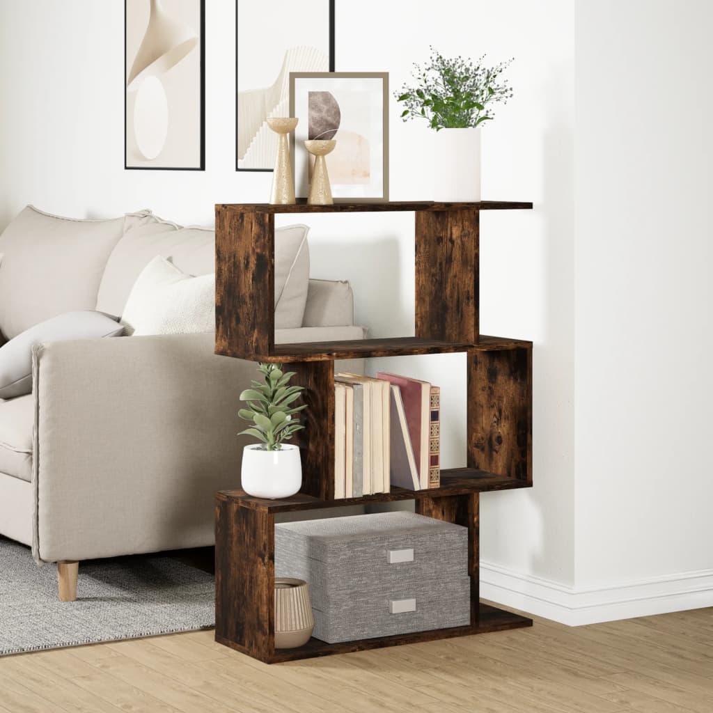 Pregrada / regal za knjige 3 razina hrast 70x24x97 cm drveni